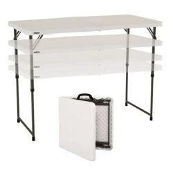 Lifetime 4-Foot Adjustable Fold-in-Half (White)