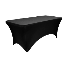 Rectangular 6 FT Spandex Table Cover Black 1771893620 96" x 30" Spandex