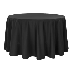 Round Polyester Tablecloth Black 1771893347 120" Linen